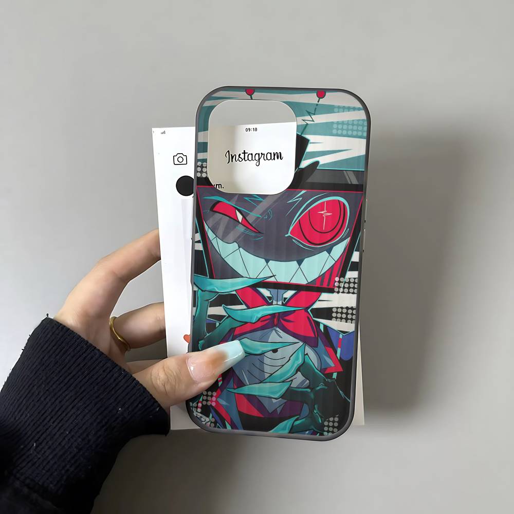

H-Hazbins-Hotels Soft Corrugated Phone Case For IPhone 11 12 13 14 15 16 17 Pro Max Plus Pro Shockproof Cover iPhone 16 plus