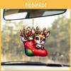 Christmas Reindeer Themed Socks Pattern Acrylic Pendant For Decoration Holiday
