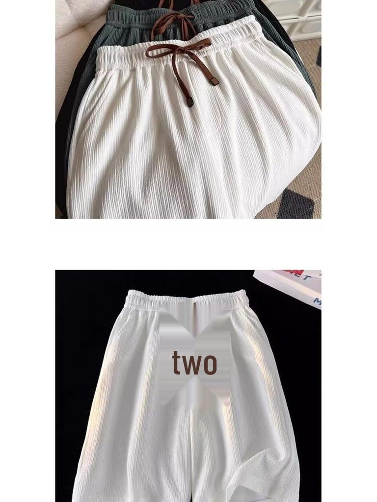 Women's Plus Size Quick-Dry Ice Silk Beach Shorts - Comfortable, Loose Fit, Solid Color, Drawstring Style