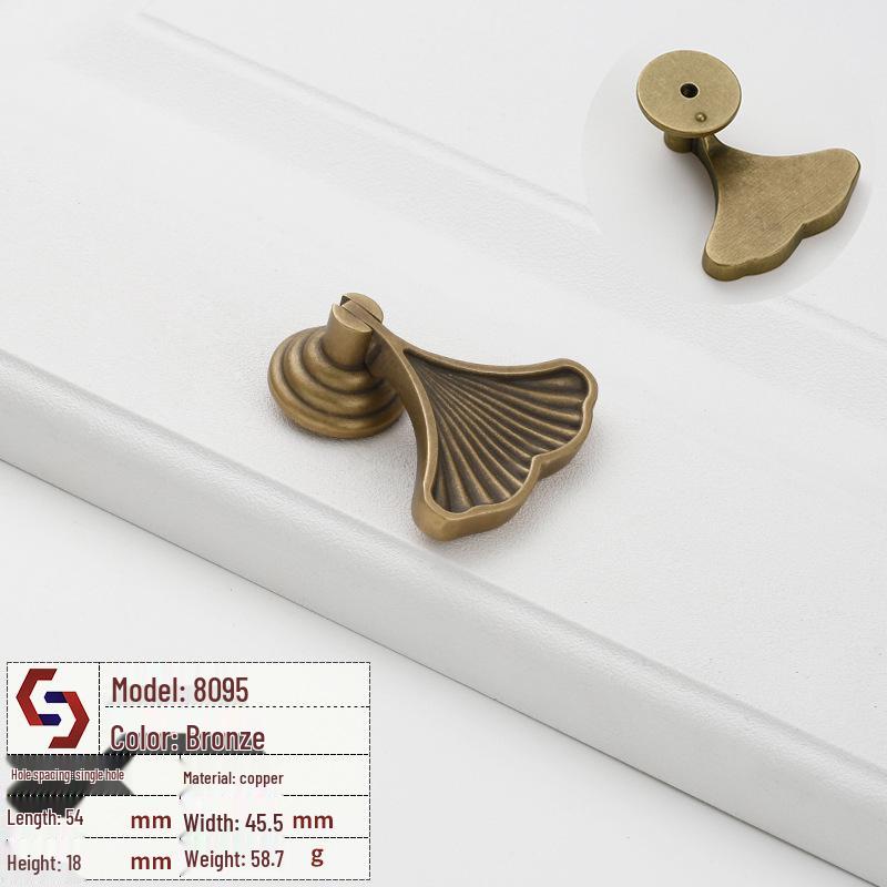 Vintage Brass Handle for Wardrobes, Cabinets, Drawers, and French Doors - Single Hole Light Luxury Style Furniture Hardware