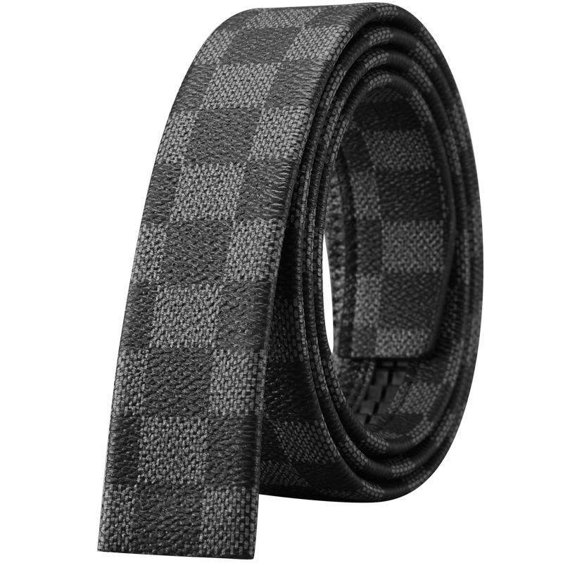 Headless Men's 3.5cm Leather Belt Strap with Automatic Buckle-Free Design