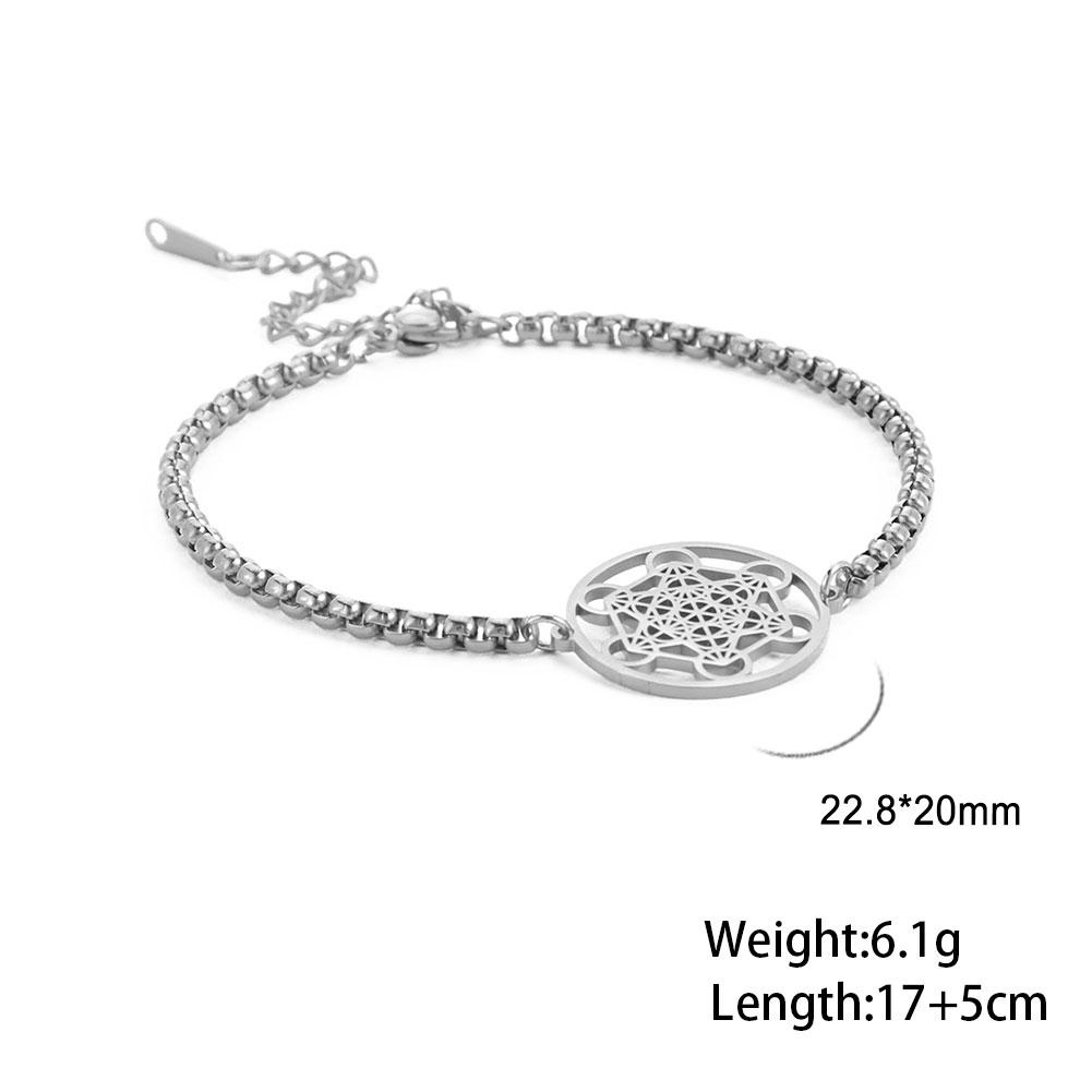 Lucktune Stainless Steel Angel Seal Archangel Metatron Cube Rope Bracelets for Women Spiritual Amulet Jewelry Anniversary Gifts