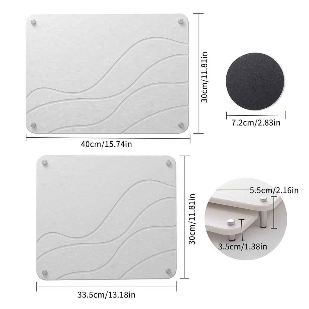 2 Pcs Stone Drying Mat   Absorbent Quick Drying Stone for Kitchen Counter with Non Slip Feet