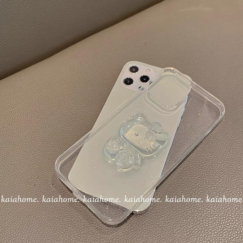 

For Iphone17Promax Apple 16 Drop Glue 15 Glitter Phone Case Cute Cat Style Transparent iPhone 12Promax