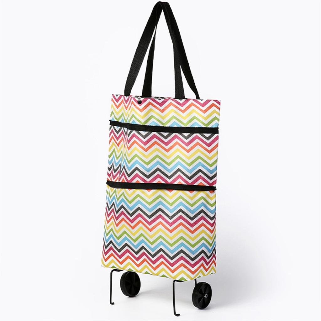 Faltbare Trolley-Taschen, Einkaufswagen-Einkaufstasche mit Rädern, 2-in-1-faltbarer Einkaufswagen für Zuhause, Supermarkt, langlebige Tasche
