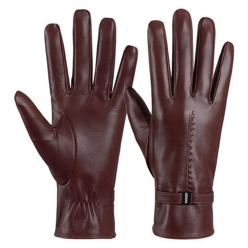 Womens Genuine Sheepskin Lined Winter Gloves Touchscreen Windproof Waterproof Driving Cycling Commuting