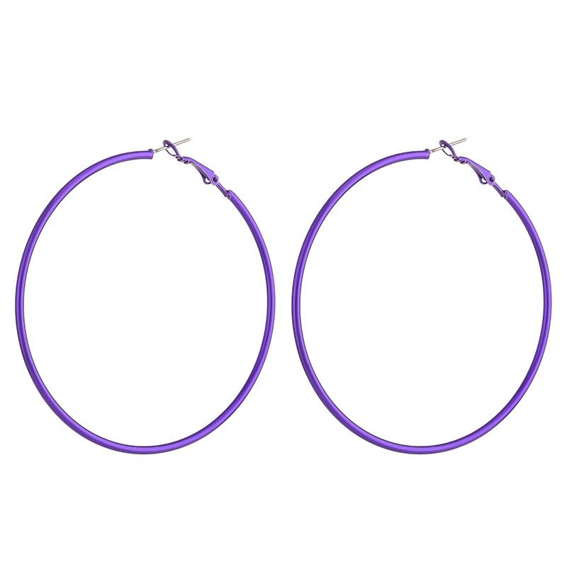 Kenjie Iridescent Electroplated Classic Hoop Earrings for Women - Colorful Punk Retro Style.