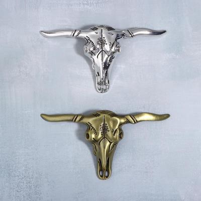Westlicher Cowboy Retro Zinklegierung Kuhkopf Form Gürtelschnalle Zubehör DIY Herren Vielseitig und Stilvoll Gürtel Dekoration
