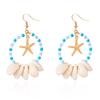Summer Breeze Cool Starfish Shell Pendant Earrings for Women Retro Fashion