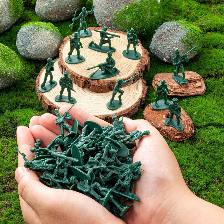 30/48pcs Soldier Action Figures Yellow Blue Green for Collectible Model Scenes Military Themed Party Decor Desktop Ornament JXB