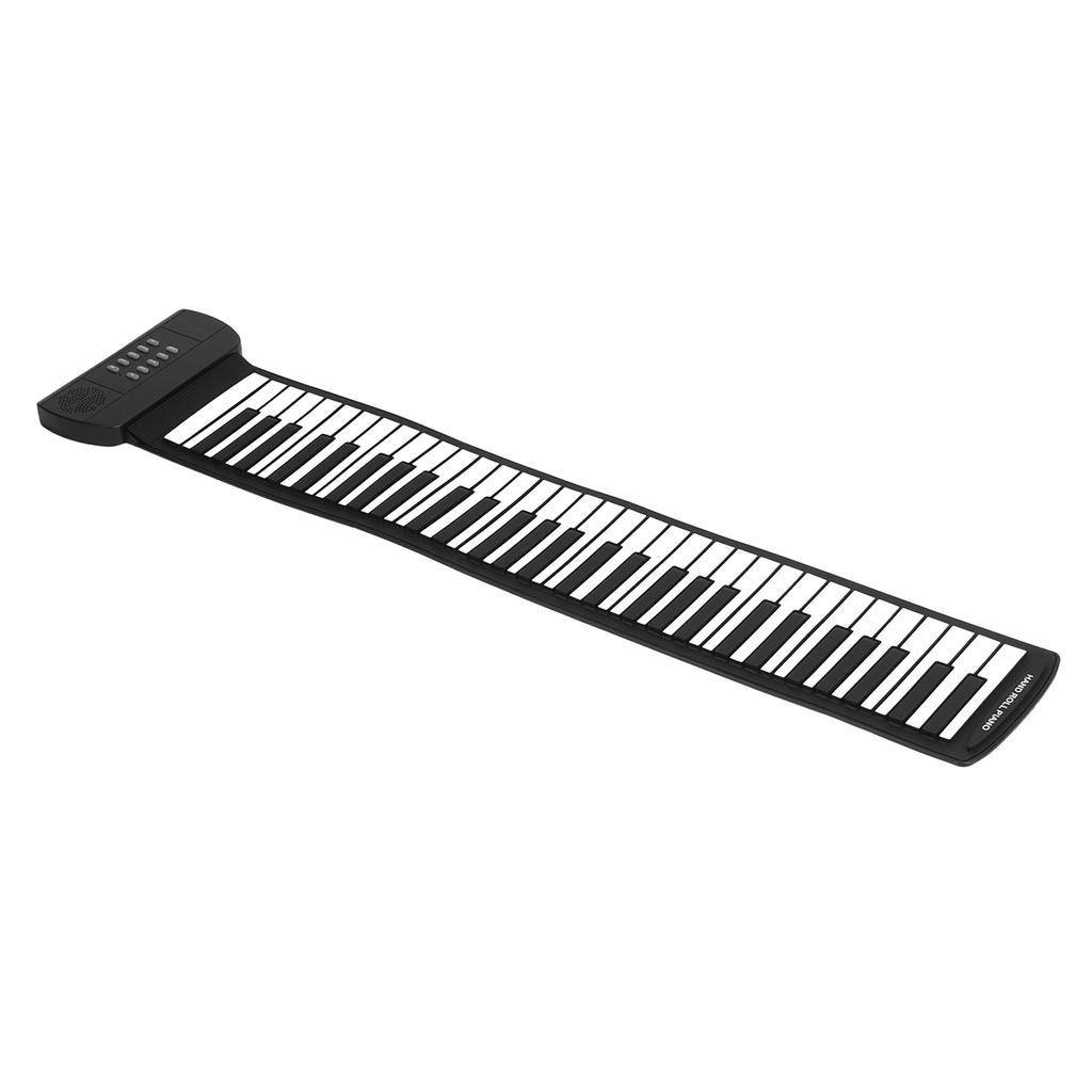 61 Keys Hand Roll Piano Portable 4D Stereo Surround Sound Roll Up Keyboard Piano for All Ages PM61