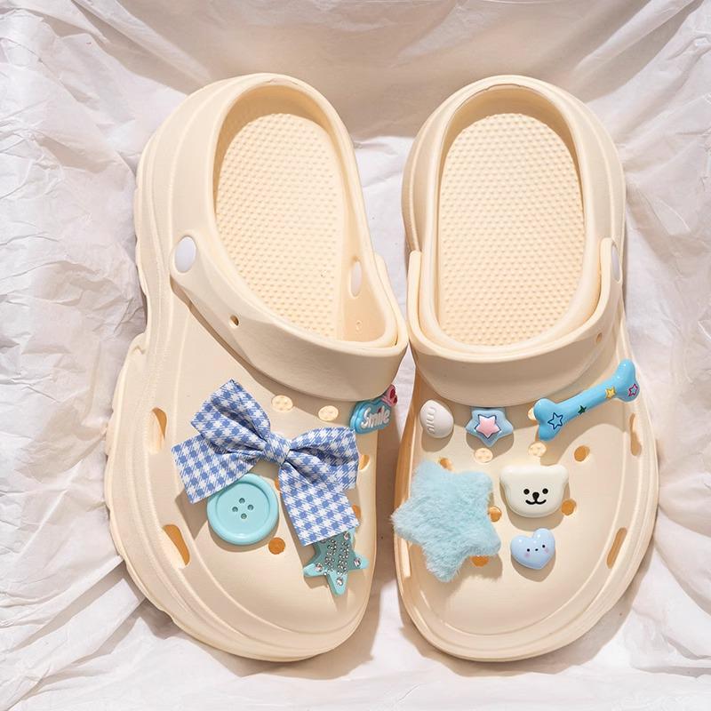 Women's Chunky Height-Boosting Odor-Resistant EVA Beach Sandals - Trendy Summer Baotou Slippers