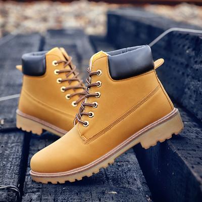 Bota masculina estilo inglaterra martin com sola grossa sapato alto de microfibra couro casual botas ao ar livre