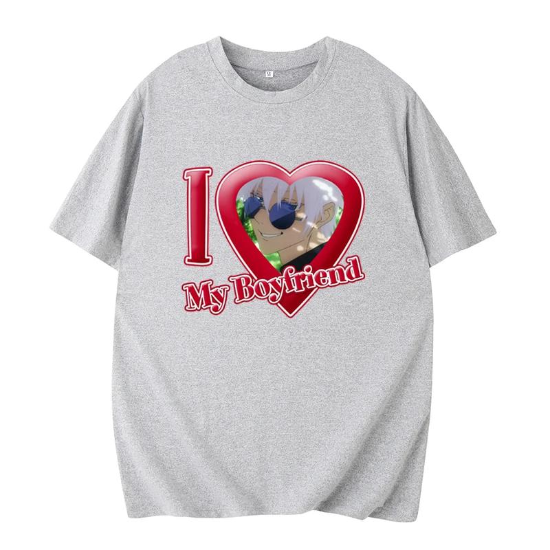 Funny Tops My Boyfriend Gojo Satoru Tričko Módní Estetický potisk Tričko Oversized Ženy Muži Tričko Dárek pro něj