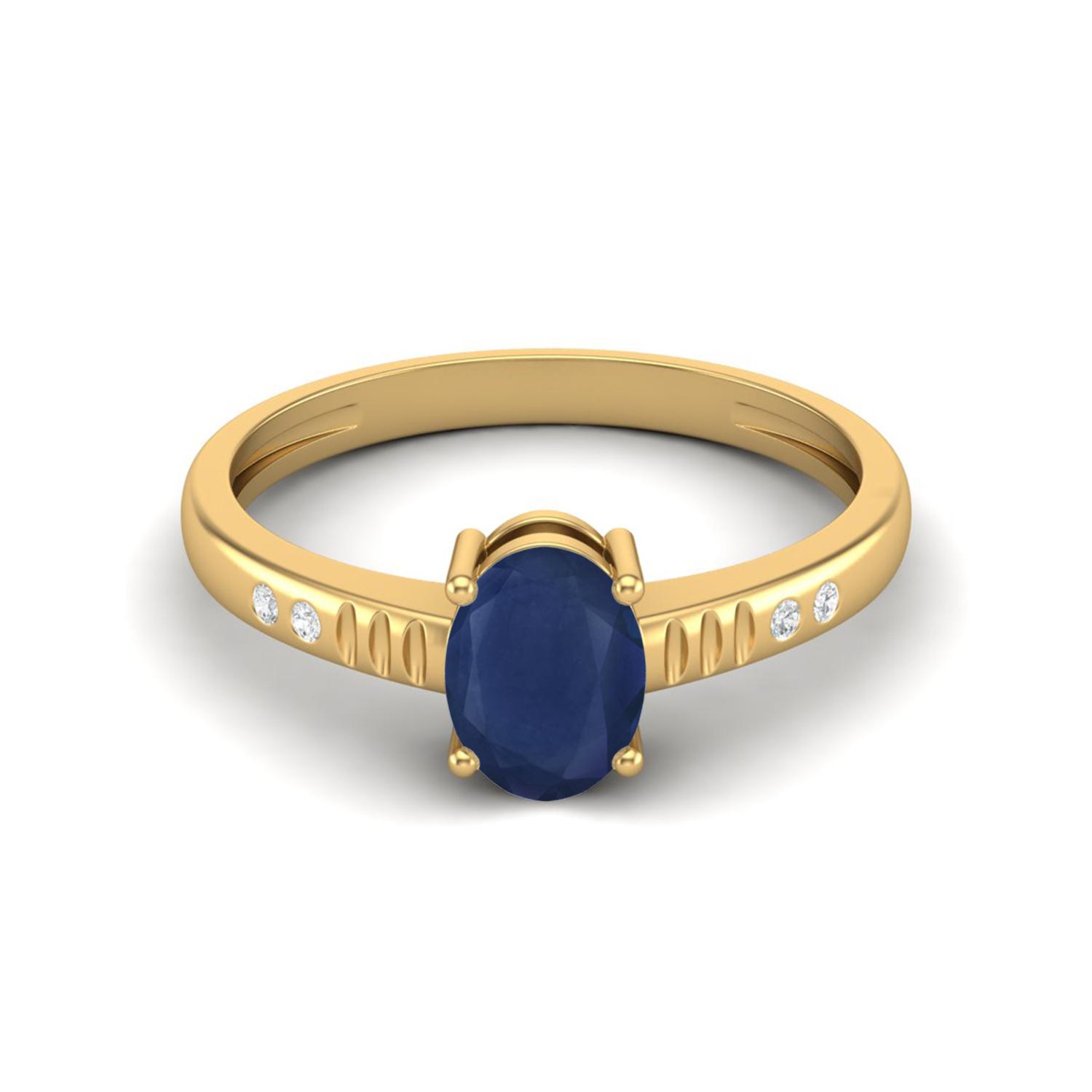 7X5mm Oval Shape Blue Sapphire 925 Sterling Silver Gold Vermeil Solitaire Women Engagement Ring