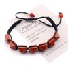 Natural Stone Woven Cone Bracelet, Pyramid Pagoda Woven Bracelet, Colorful Stone Beaded Woven Bracelet B105