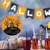 Round Wooden Halloween Hanging Sign Decorations for Home