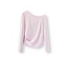 Semir Women's Slim Fit Off-Shoulder Letter Crop Long Sleeve T-Shirt