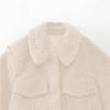 Women's Fleece Warm Lapel Short Long-sleeved Jacket