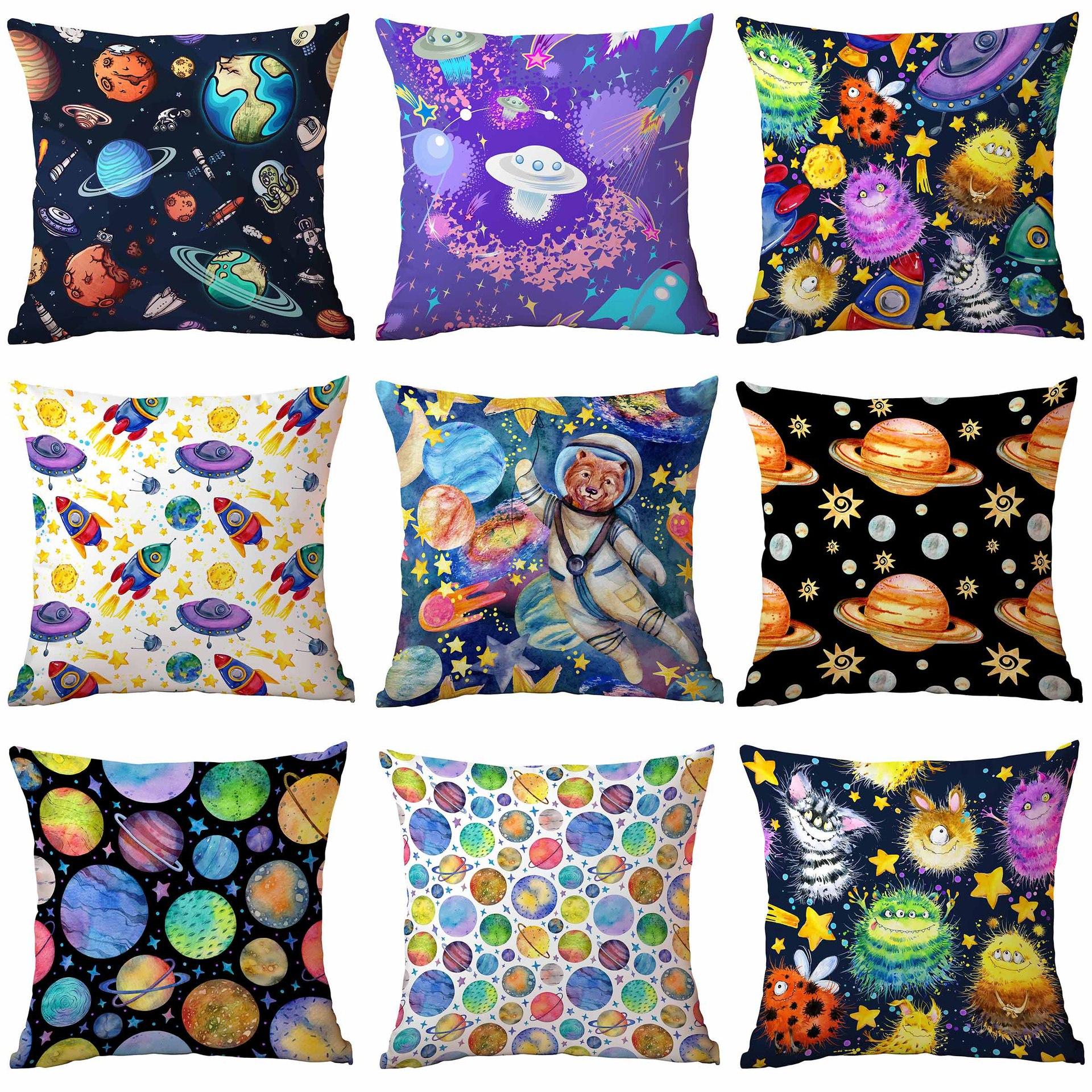 

Starry Spaceship Digital Printing Pillowcase Home Sofa Cushion Pillowcase Decoration 45 * 45Cm