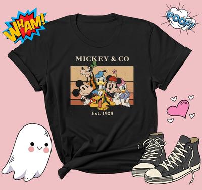 Vintage Mickey Co 1928 T-Shirt T-Shirt Herren Damen Unisex T-Shirt G790