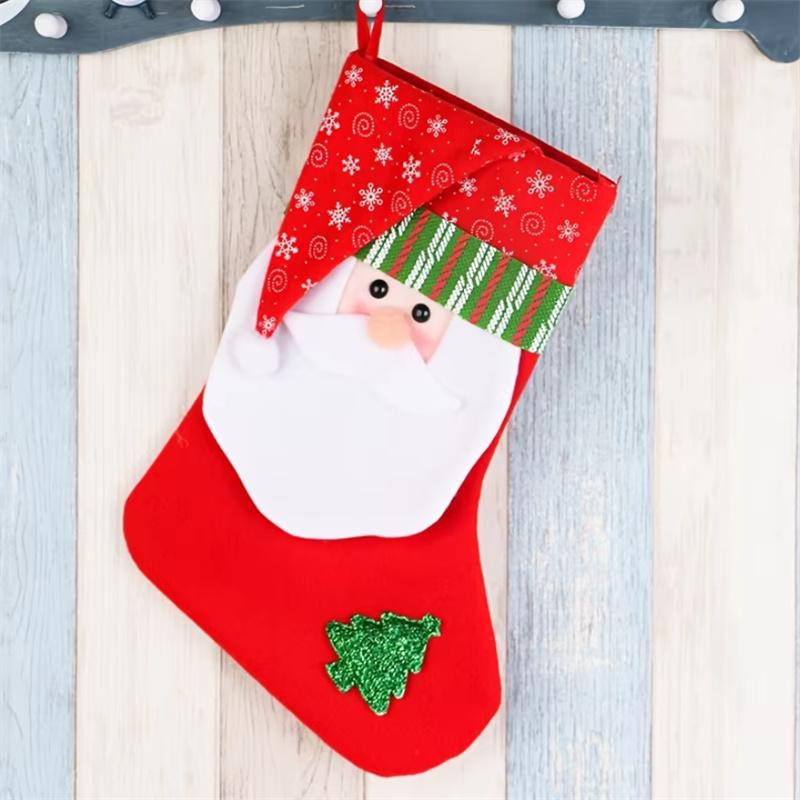 Creative Christmas Decorations Pendants Socks Shape Gift Candy Storage Bags Home Living Room Fireplace Hanging Socks Pendants