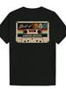 Mens Retro 1980s Nostalgic Tape Pattern Tshirt Best Limited Edition Pattern of 1980 Black Tape and 80s Music Logo