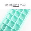 Silicone Ice Cube Tray Ice Cube Container Frozen Cubes 24 Compartments with Lid for Bars Households Party