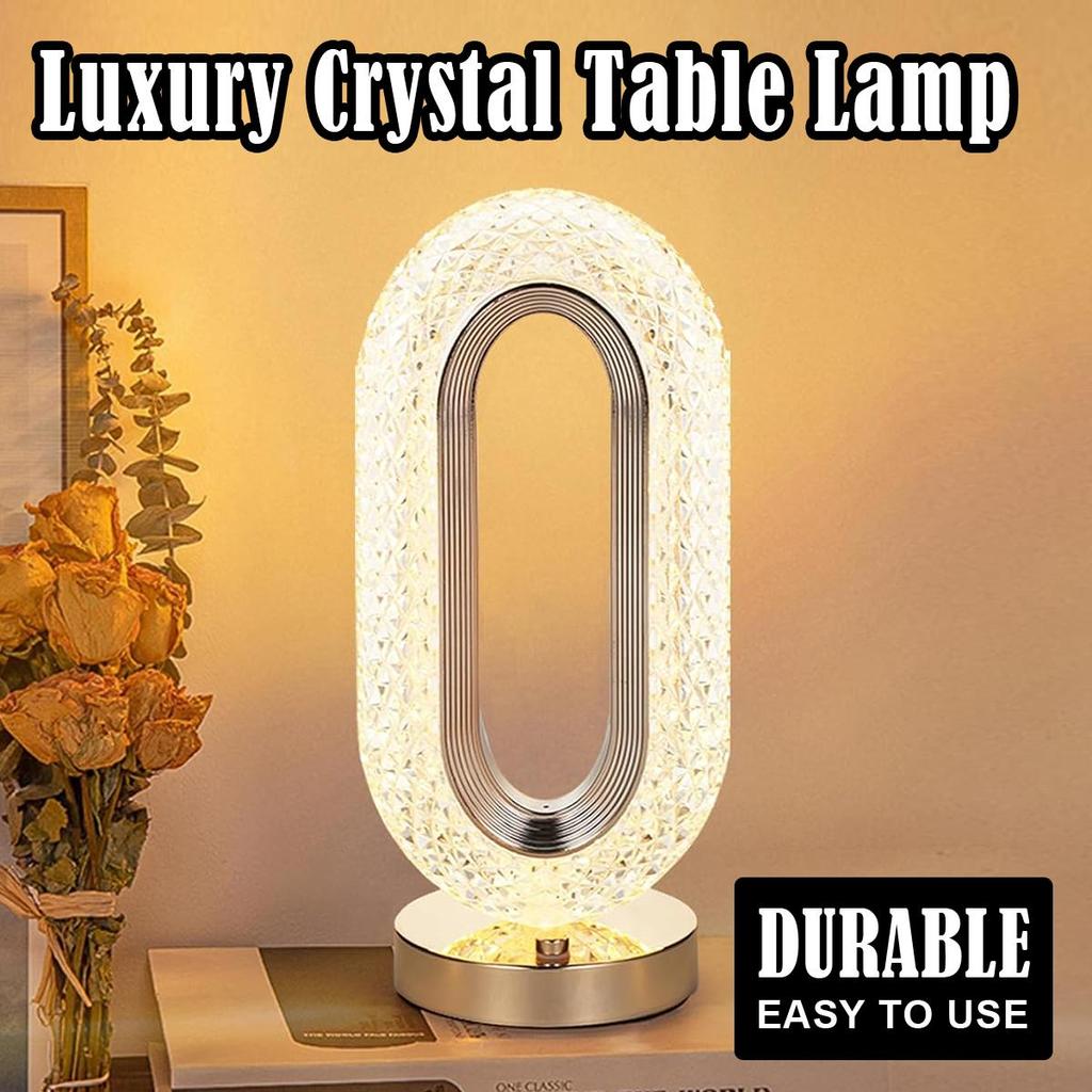 Crystal Oval Table Lamp Led Small Night Light Street Diy Snowy Flowing Hemp Snow Night-light Convenient-light Bedroom-girl-light