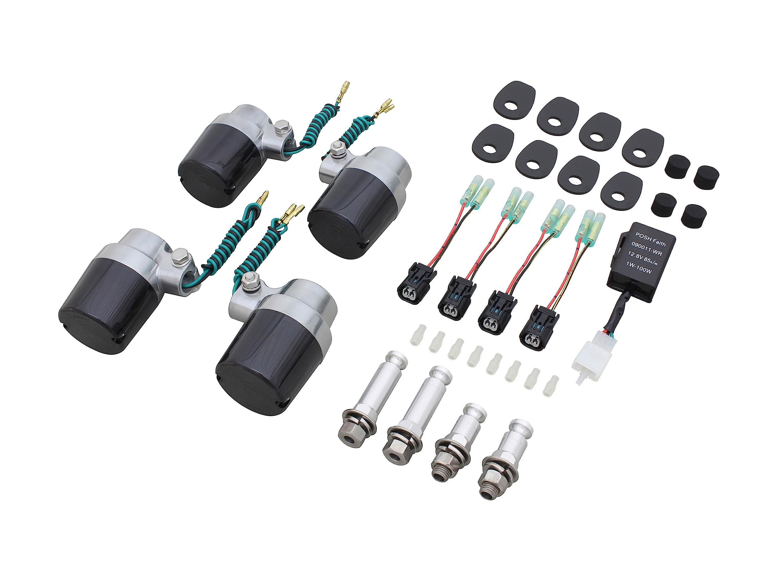 

POSH FAITH Motorcycle Turn Signal Superbike Turn Signal Kit for Z650RS Buffed Part Number Kit, Z900RS/CAFE (2018-2025) (2022-2024) Body/Smoke Lens,