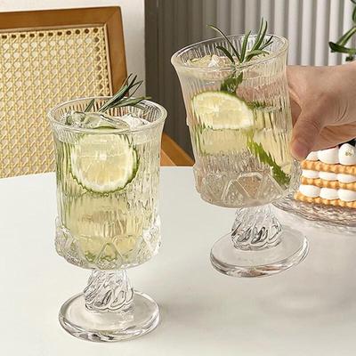 French Court Style Embossed Glass Cup