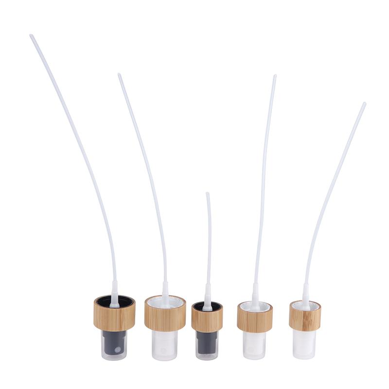1 Stück 18-410 20-410 24-410 Bambus-Kunststoff Hautpflegeverpackungsflasche Pumpdeckel Umweltfreundlicher Holzdeckel Lotion Kappen Sprühaufsatz