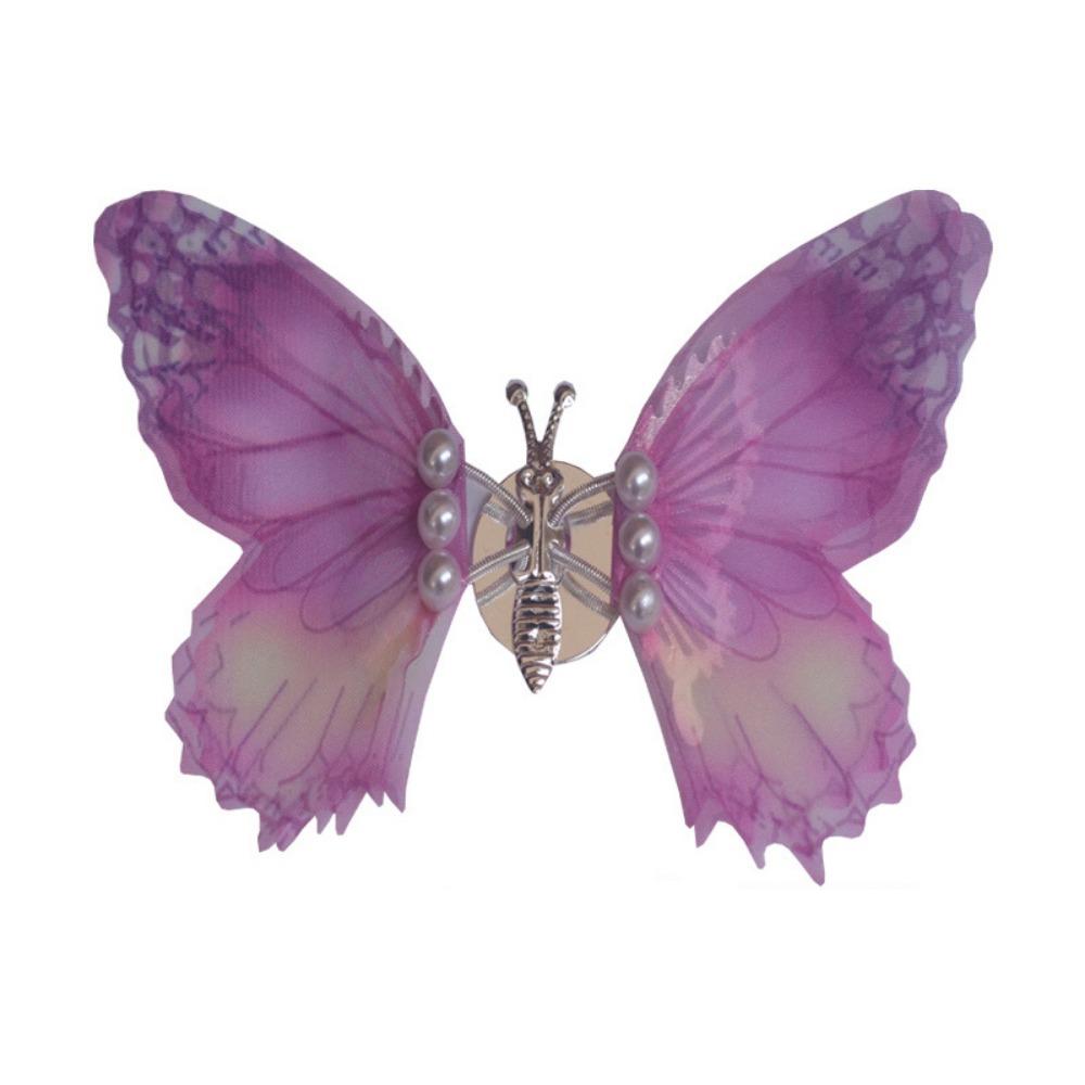 6Pcs/set Butterfly-Shape Butterfly Car Ornaments Cartoon Stylish Moving Butterfly Statues Beautiful Car Dashboard Ornaments