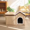 Four Season Foldable Non-Slip  Multi-Level Cat House Removable Washable Cat House Puppy Cave Sofa Pet Bed for Extra Small Dogs
