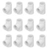 12Pcs PVC Tee Pipe Fittings Plastic Equal Diameter Joints Adapter Water Supply Home Improvement