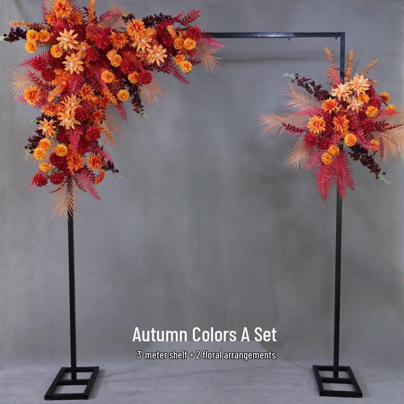 Autumn Mori Style Wedding Photo Booth Wrought Iron Arch Decoration