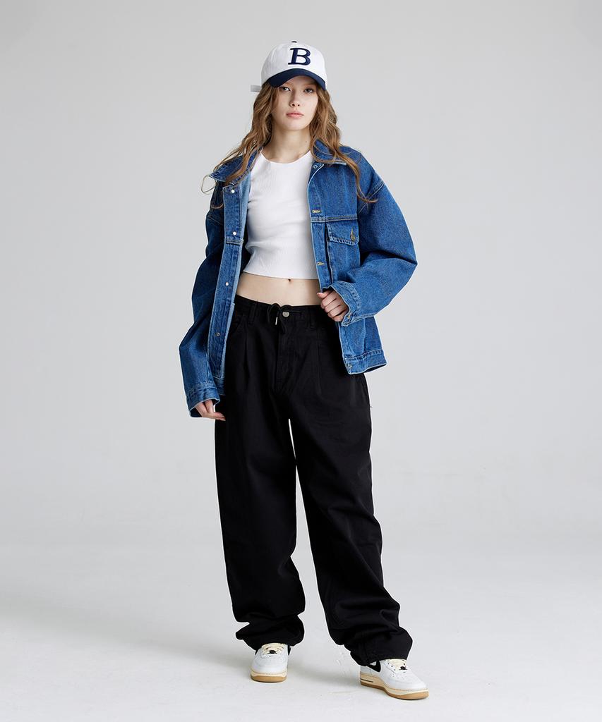 Bieseulaebis Mid 90 Baggy Cotton Pants Black