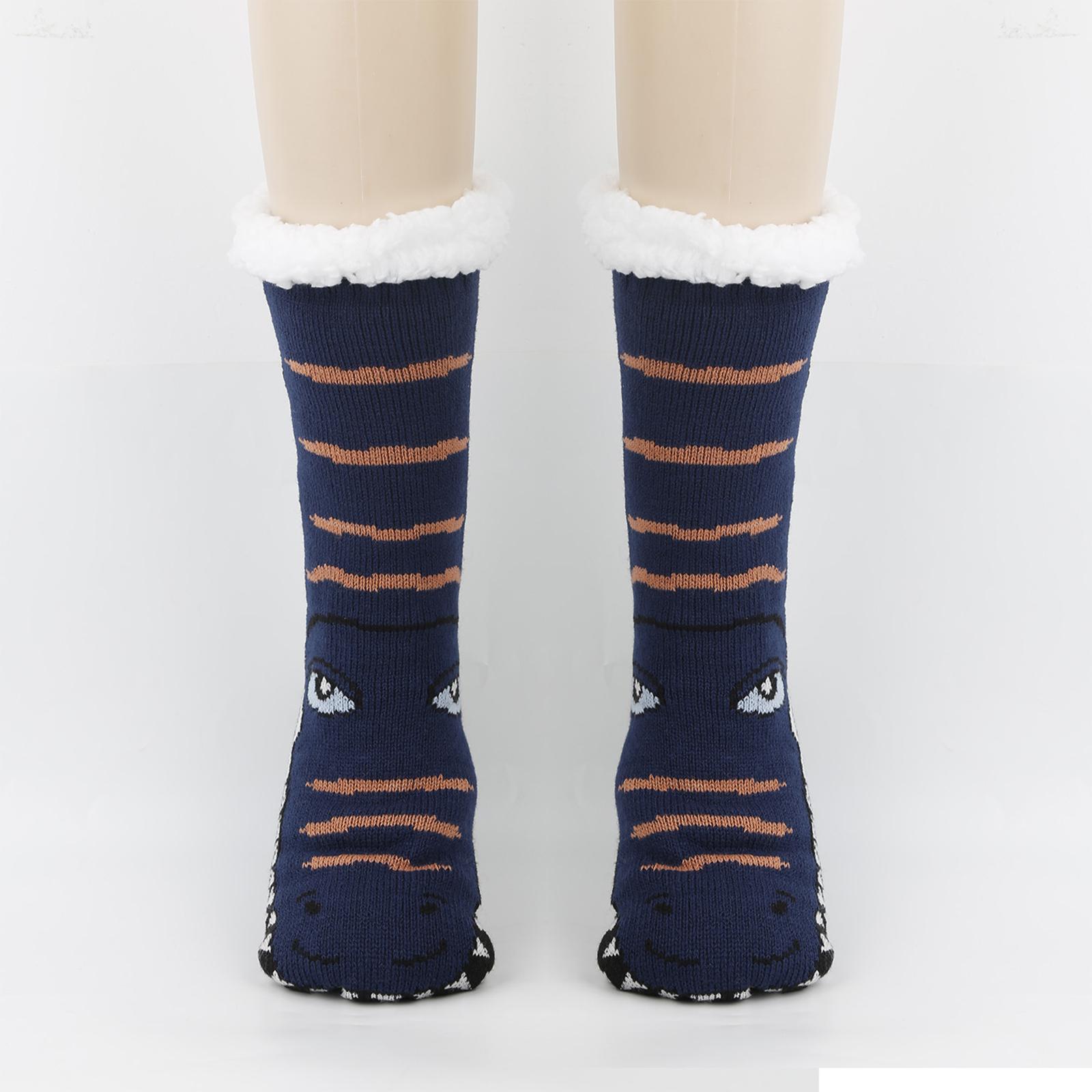 

Women s Floor Socks With Plush And Thickened Animal Snow Socks One Size тёмно-синий
