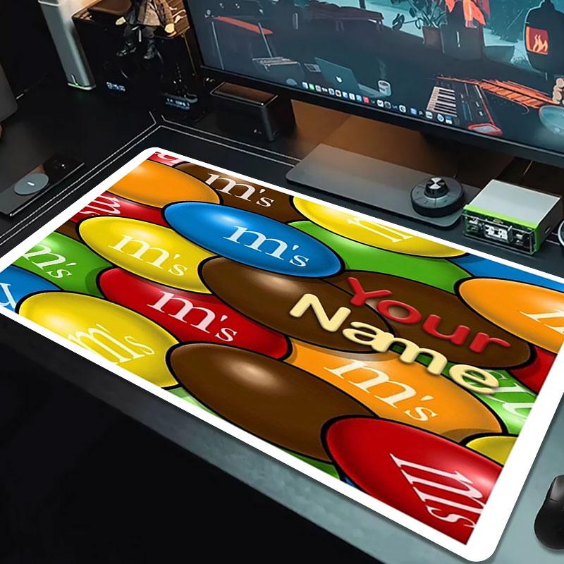 M&M's Custom Name Large Size Mouse Pad Large Gaming Table Cushion Non-slip Laptop Tablet Big Mousepad XXL Mat Mini PC Playmat With Lock edge