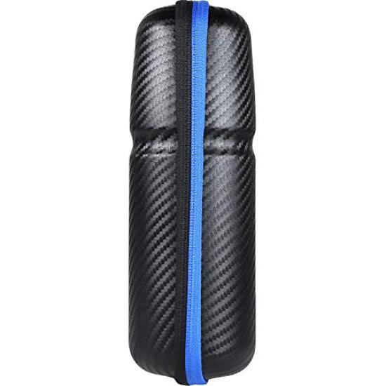 

Тонкий длинный кейс для инструментов с рисунком из углеродного волокна и синей молнией