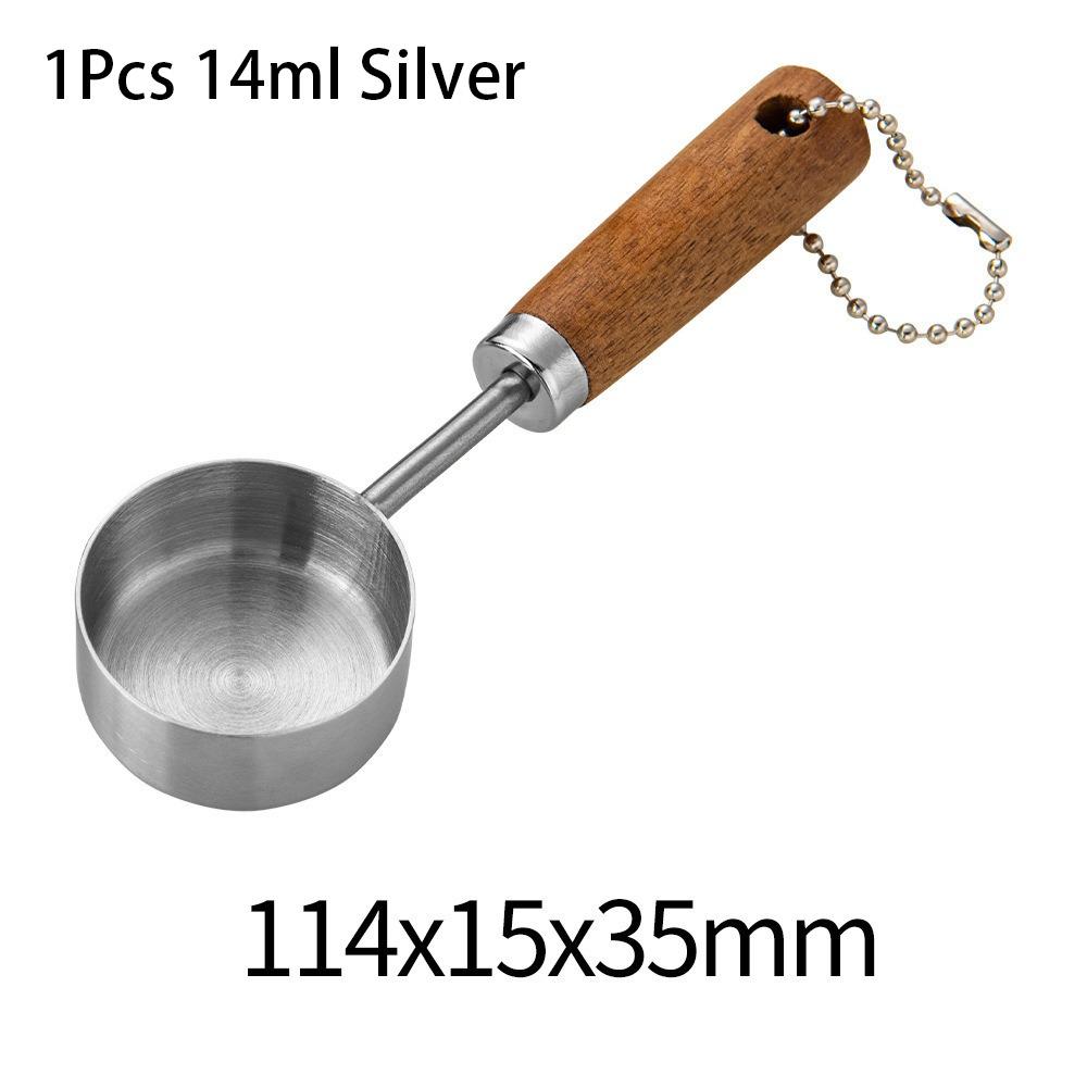 

4 шт. мерная чашка из нержавеющей стали ложка золото серебро инструмент для выпечки мороженое сахар соль специи 1Pcs 14ml Silver