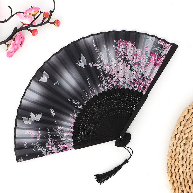 Hanfu skládací vějíř pro ženy inspirovaný japonským a čínským stylem – Scénický tanec bambusový styl