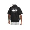 Nike Letter Logo Print Half-Zip Loose Sports Stand Collar Pullover Short Sleeve T-Shirt Men Tops Black FB7053-010