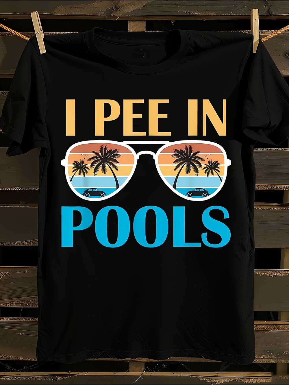 Funny Sarcastic  I Pee in Pools  T-Shirt L