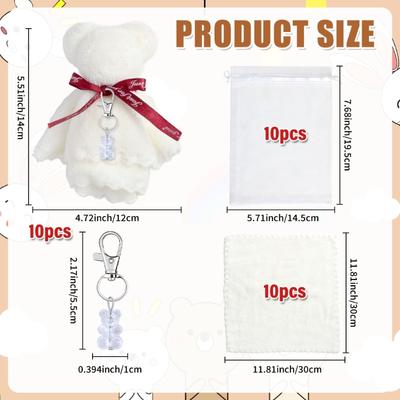 Babyparty Gastgeschenke Plüschbär Schlüsselanhänger mit Organzabeuteln Dankestage und Handtücher für Hochzeitsfeier Dekorationen