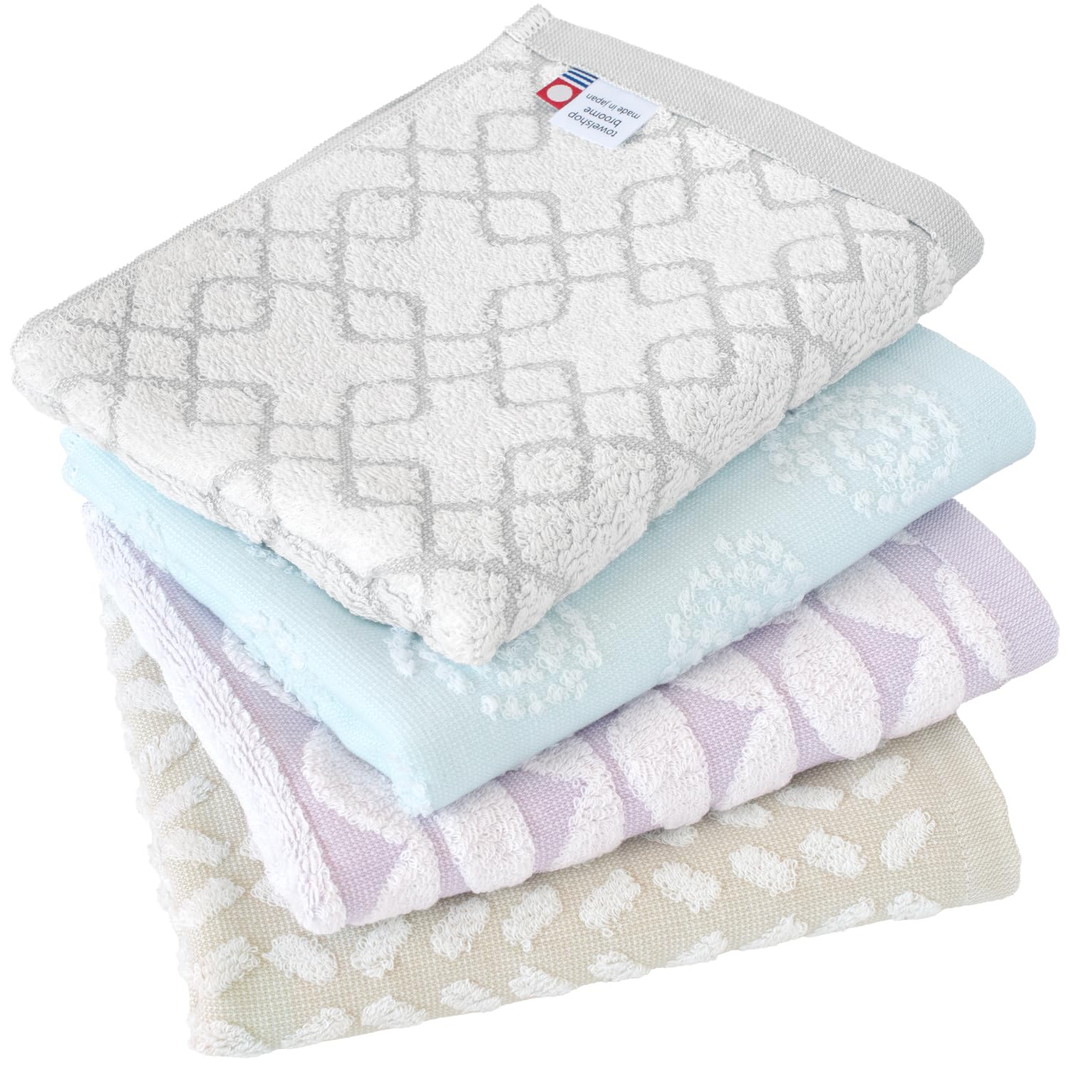 

Bloom Imabari Towel Certified Face Towel 4-Piece Set SION (Shion) Reversible Design Soft, Absorbent, Quick-Drying, Suitable for Indoor Drying, 100%