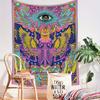 Trippy Psychedelic Rainbow Wing Skeleton Bohemian Tapestry Wall Hanging Home Decor for Bedroom Living Room Dorm