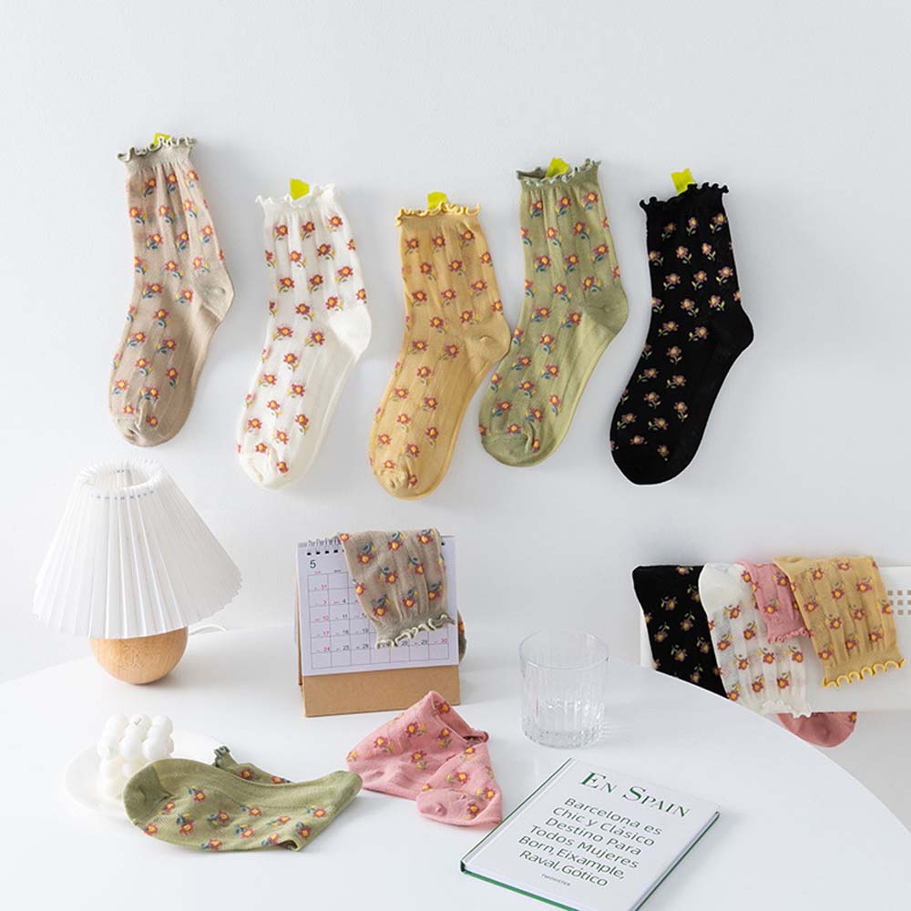 

Корейские девушки кружева полые грибок летние женские носки трубчатые носки чулочно-носочные изделия сетка