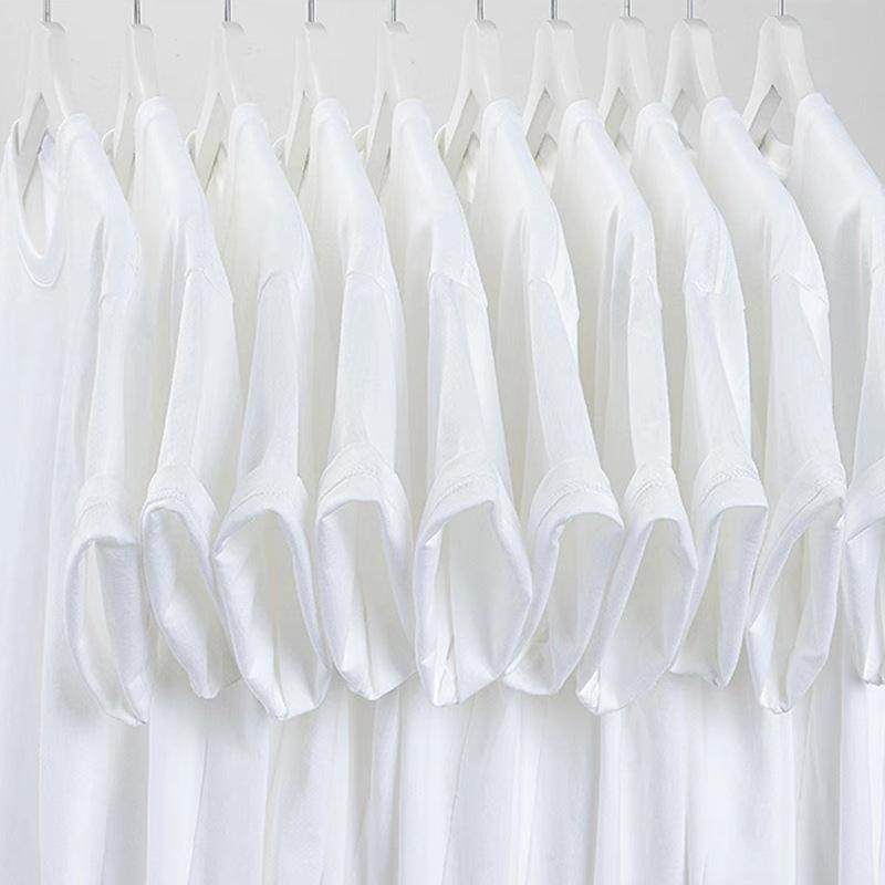 Heavy Cotton Short-sleeved T-shirt Men's Loose Solid Color Bottoming Shirt Top Summer Men's and Women's Same T-shirt