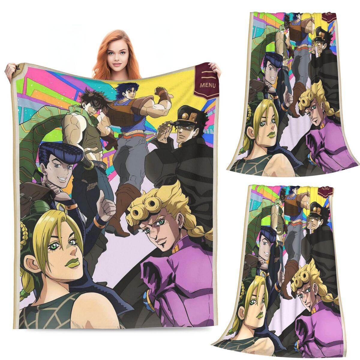 

Anime JOJO HD ART Blankets Soft Warm Flannel Throw Blanket Cover for Bed Living room Picnic Travel Home Sofa 80x120cm